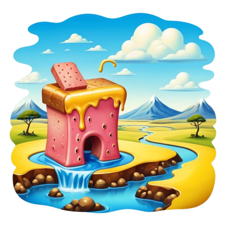 spam land surreal dali style melting landscape sticker