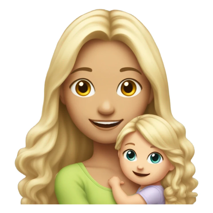 blonde girl and baby girl  sticker