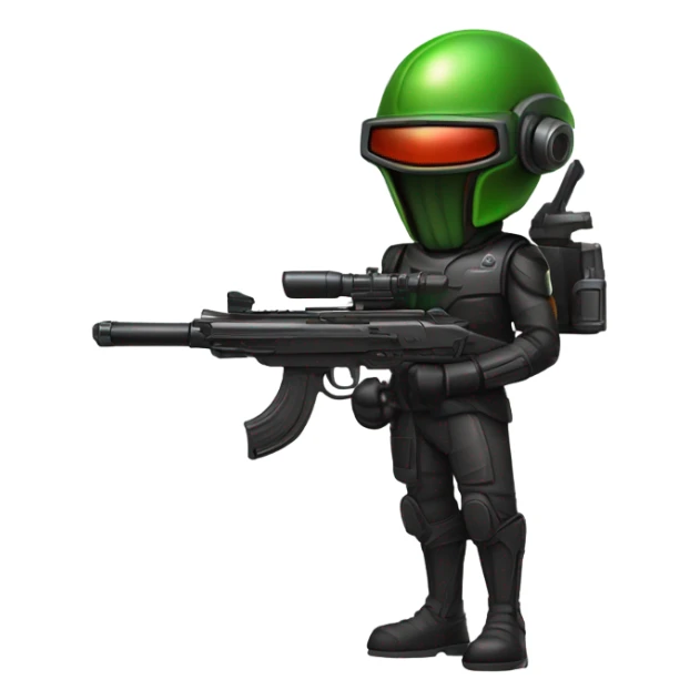 Martian secret service bounty hunter aiming rifle sticker