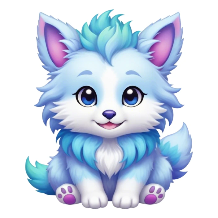 Kawaii bright fantasy ethereal anthro fursona animal sticker