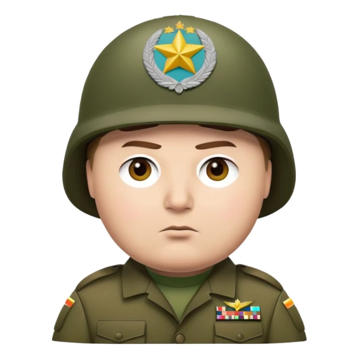 Cartman from South Park wearing army uniform, military helmet sticker