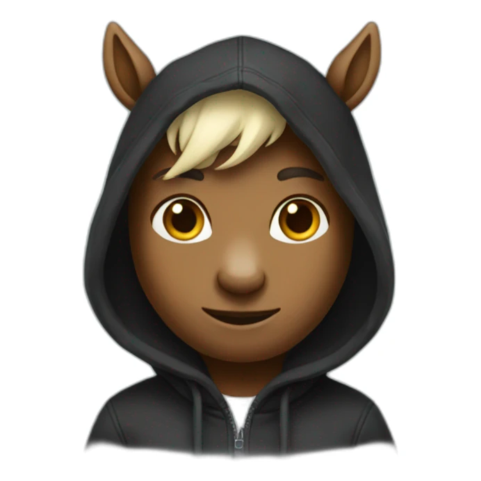 licorn in black hoodie sticker