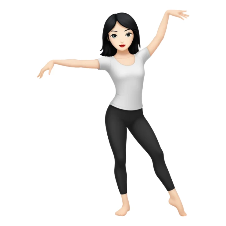 A white black haired woman doing contemporary dance  sticker