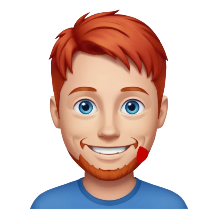 Dave Farrell with blue eyes, red hair sticker