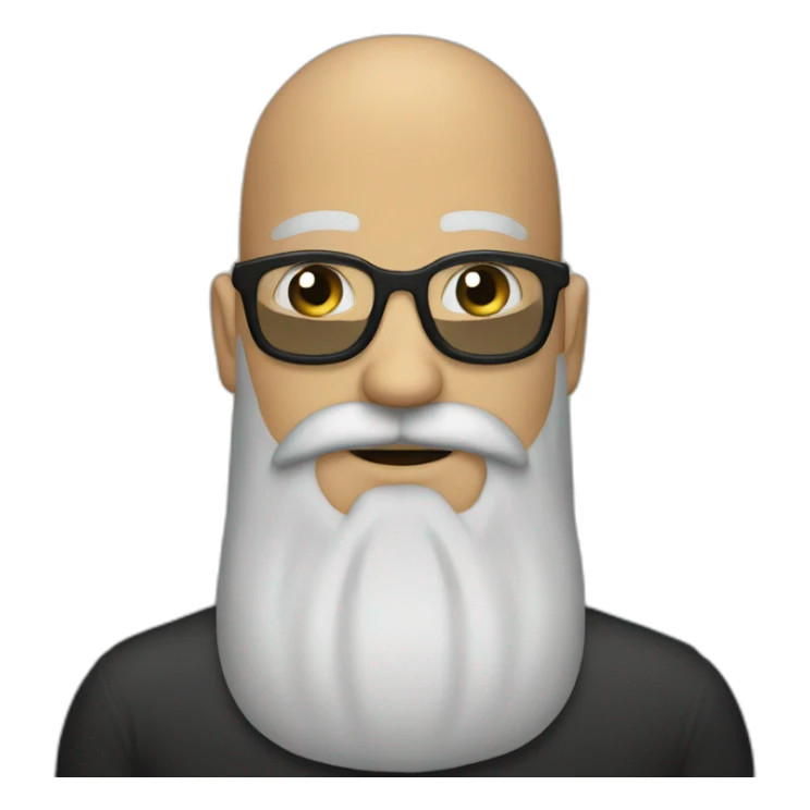 a bald man with moustache and long black beard sticker
