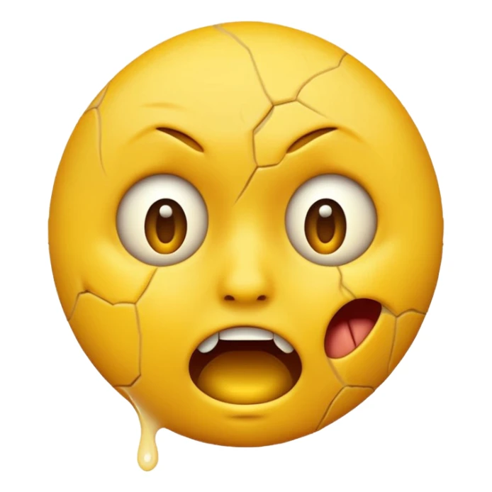 Yellow emoji face ripping it’s skin off sticker