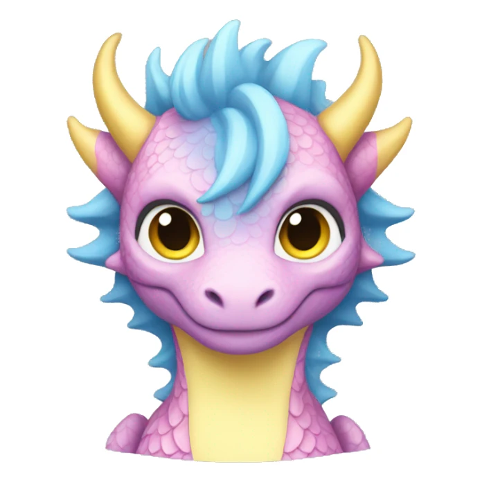 pink, blue and yellow pastel dragon female  sticker