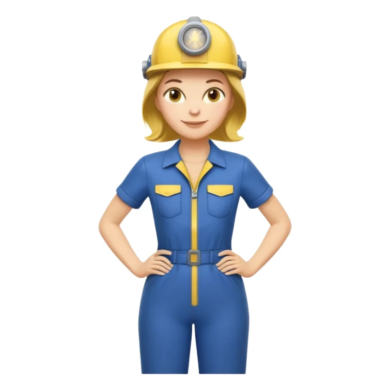cheerful Vault Dweller in classic blue-and-yellow jumpsuit, standing with hands on hips sticker