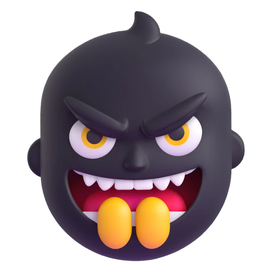 angry emoji face with gritted teeth, intense eyes sticker
