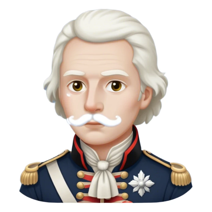British revolutionary war soldier with white powder around his nose  sticker