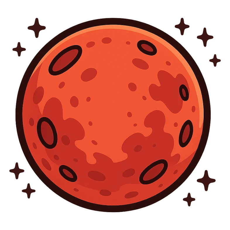 blood moon in general cartoon style sticker