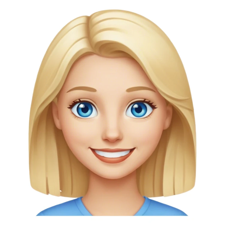 blonde woman smiling portrait blue eyes sticker