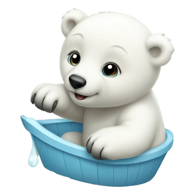  a baby polar bear playing on a swi sticker