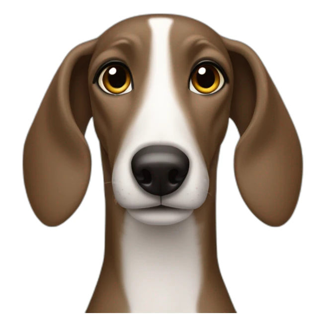 Greyhound Girl pelo liso marrón raya al lado sticker