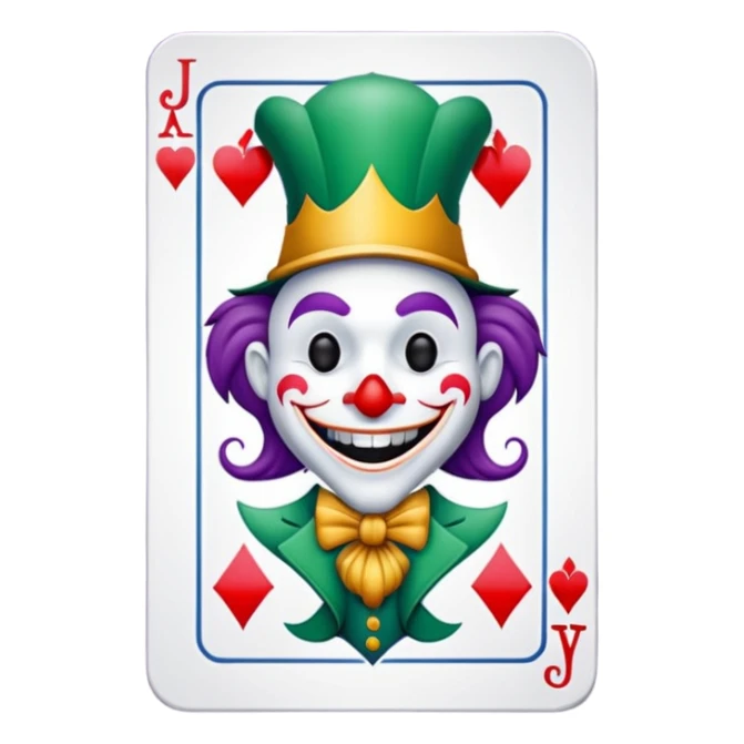 poker card with a funny jolly joker inside the card sticker