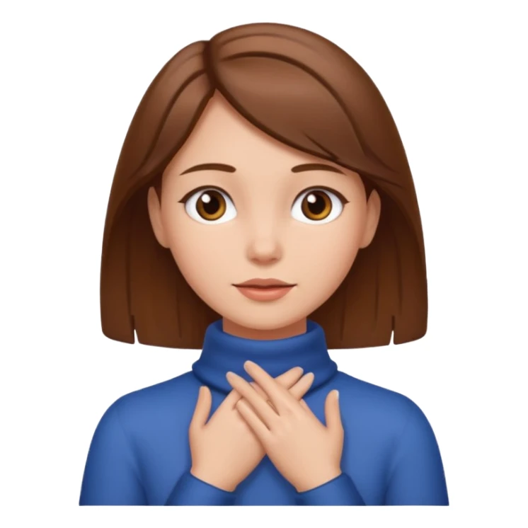 girl with her two hands around neck  sticker