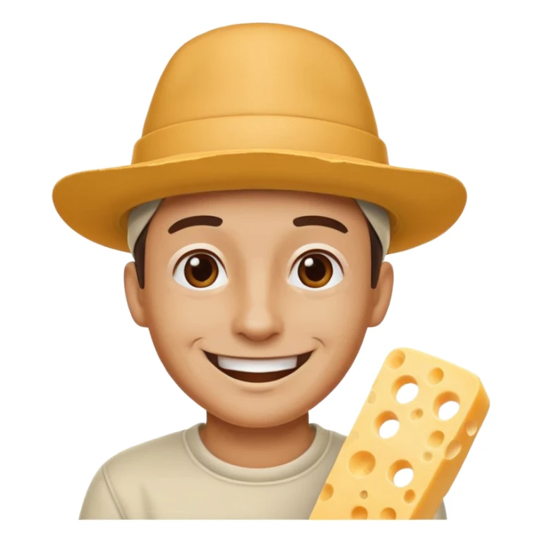 A man wearing a cheese-cutter style hat with a hopeful expression. sticker