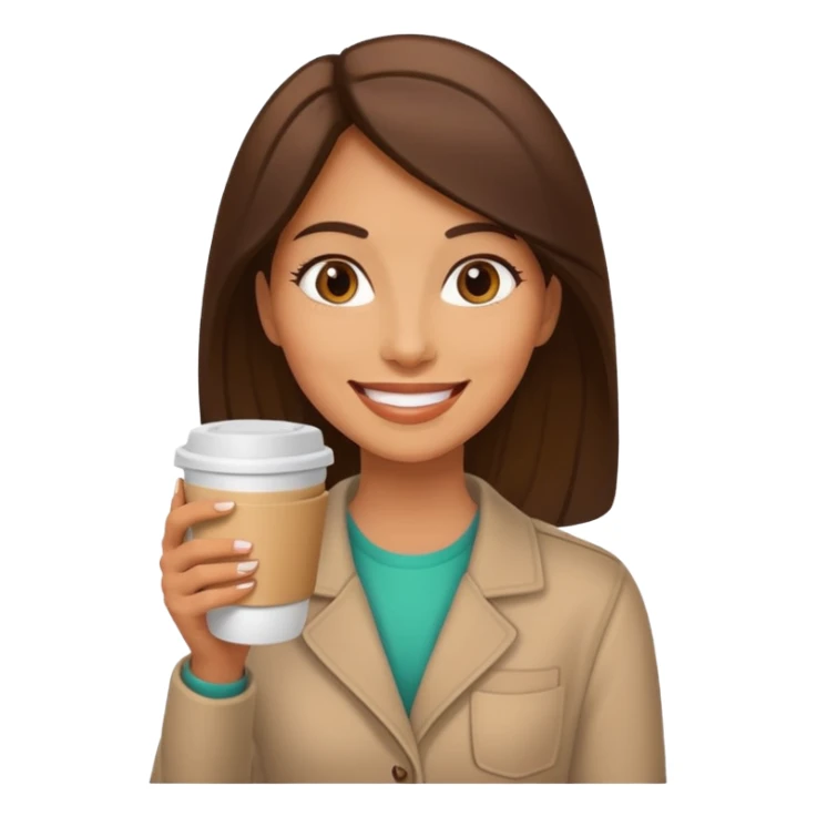 woman, hold a take away cup of coffee sticker