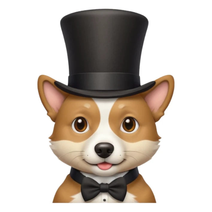 A dog with a top hat on. He’s also Bill Clinton sticker