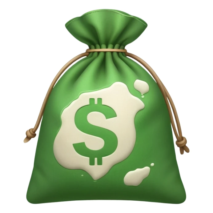 Money bag with powder on it  sticker