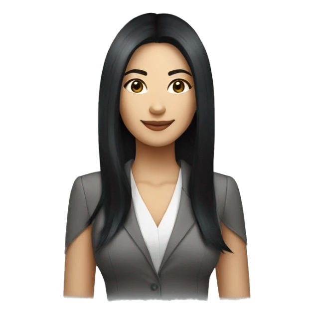 pretty woman office worker with long stratight black hair sticker