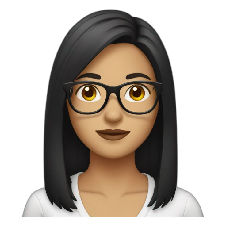 Women with glasses with black hair sticker