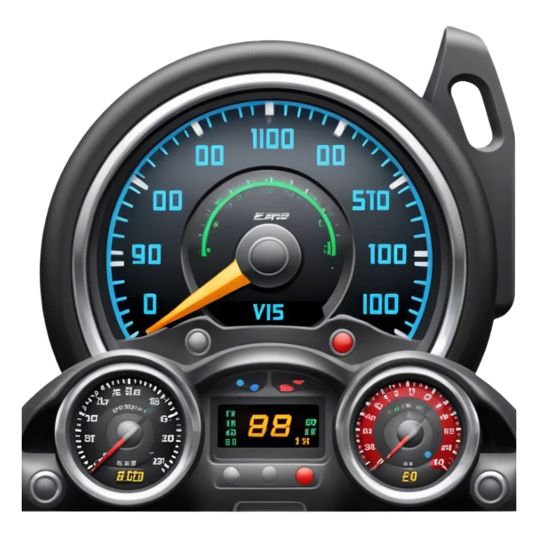An icon showing a racing game interface, inspired by Grand Turismo. The design features a garage with a selection of high-performance cars, along with race track visuals in the background. Speedometer, lap timer, and other HUD elements add to the excitement. Transparent background sticker