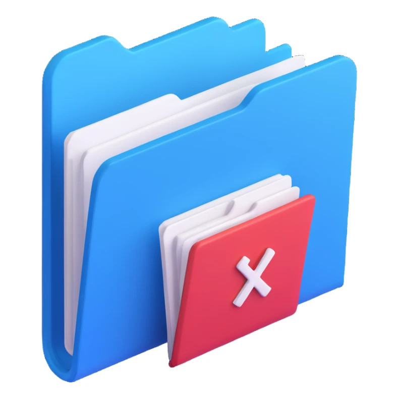 blue Windows folder icon with a small freelancer symbol like a laptop, pen, or handshake on the corner, representing freelance project files sticker