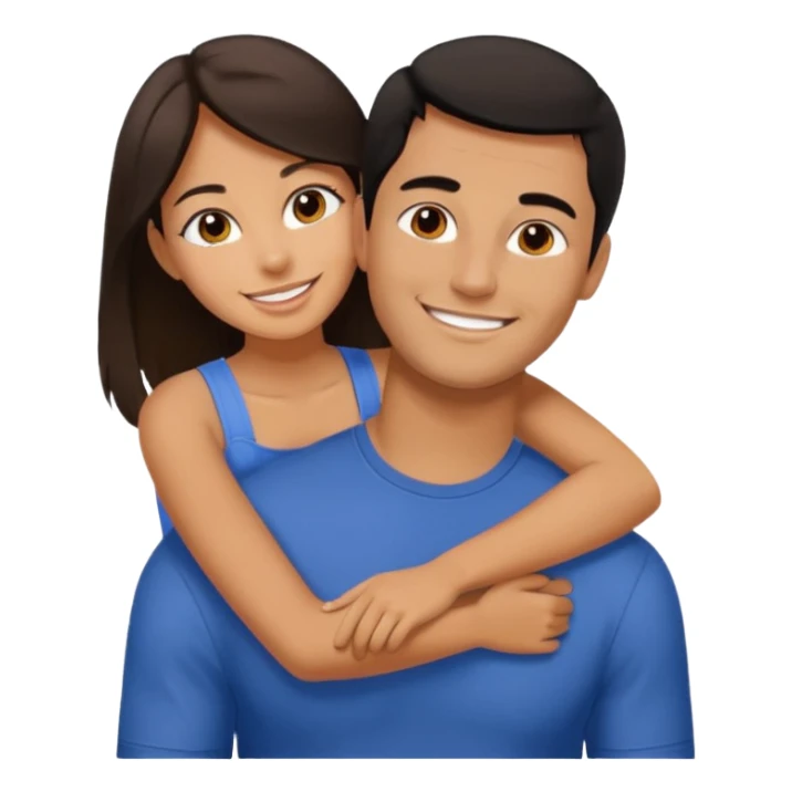 Woman sitting on the shoulders of a man sitting down. sticker