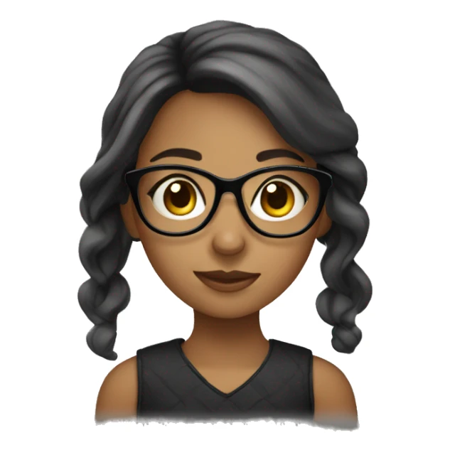 Brunnete girl with glasses sticker