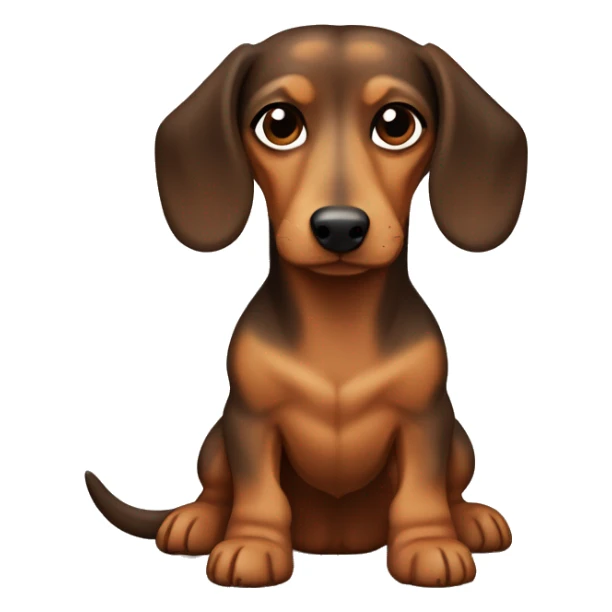  half dachshund and half Yorkshire dog, brown with darker brown spots, long hair but not too long sticker