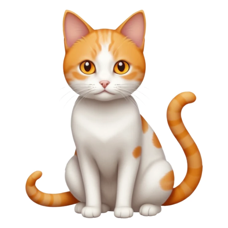 full body small short hair ginger and white cat with orange eyes  sticker
