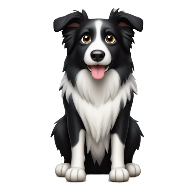 Border collie avec tête un côté noir et un côté banc sticker