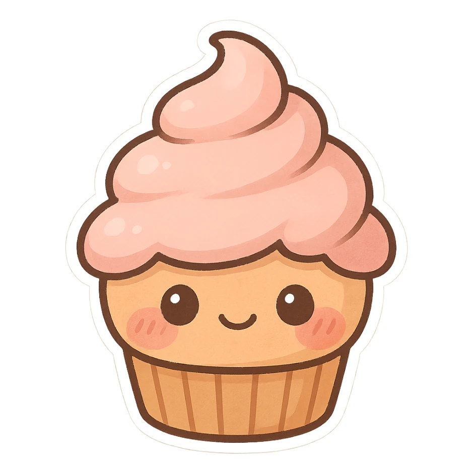 Chibi Cupcake Blush sticker