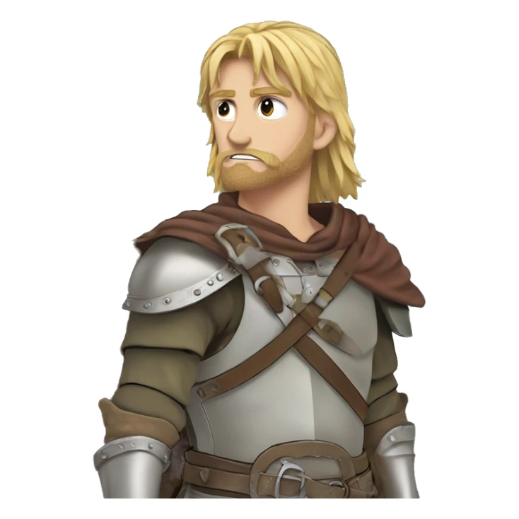 Thorfinn de Vinland Saga sentado en una roca de espaldas sticker
