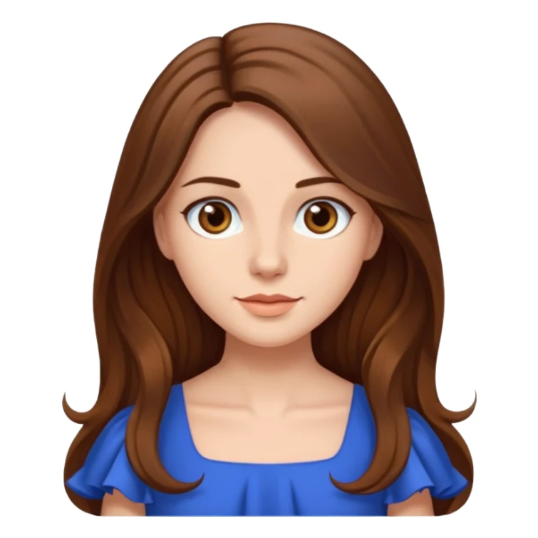  lady with long brown hair sticker