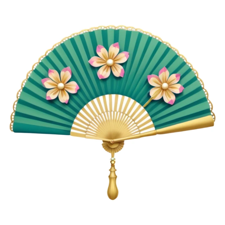 Fan: An open, handheld fan, often associated with opera or classic theatre sticker