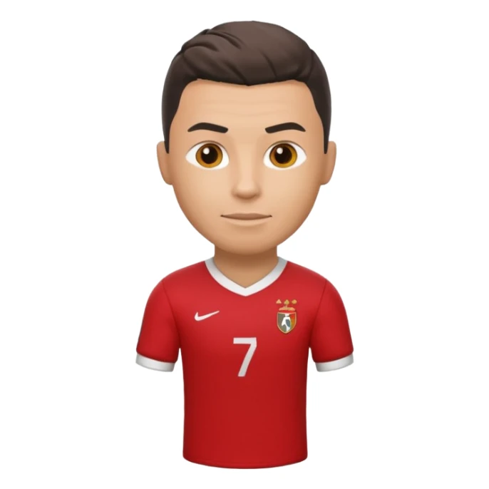 red football shirt with Ronaldo 7 on the back sticker