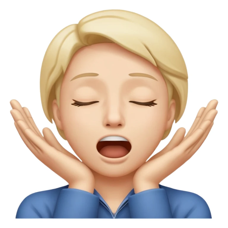 person with hands around their neck and their mouth open with their eyes closed  sticker