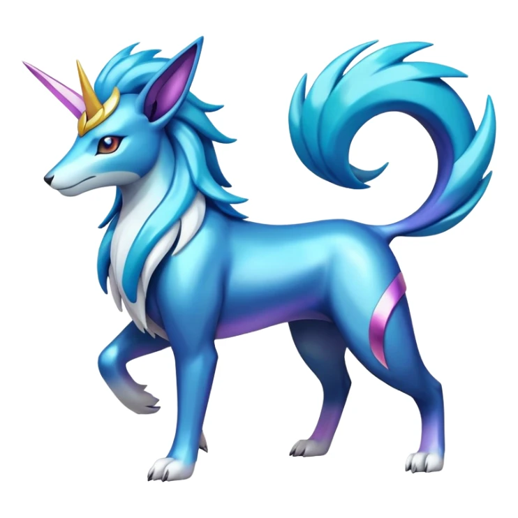 Shiny Colorful Cobalion-Suicune-fakemon (full body) sticker
