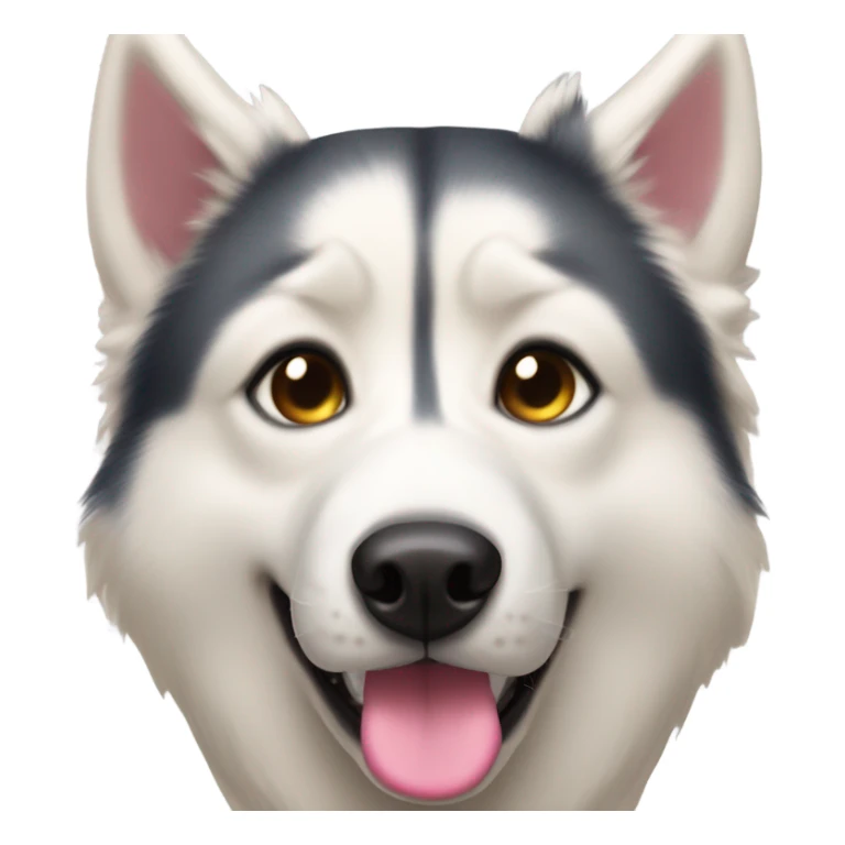 Blonde husky amber eyes nose pink with tongue out  sticker