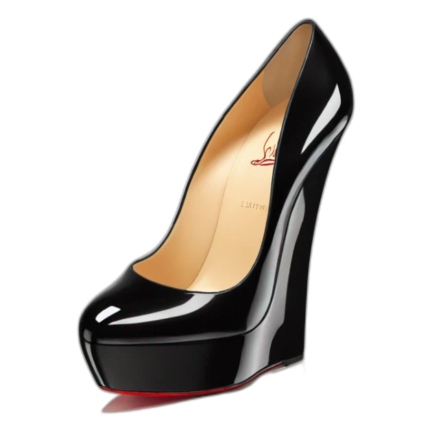 WEDGE heel LOUBOUTIN black PATENT sticker