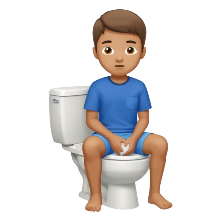 menino sentado no vaso sanitário sticker