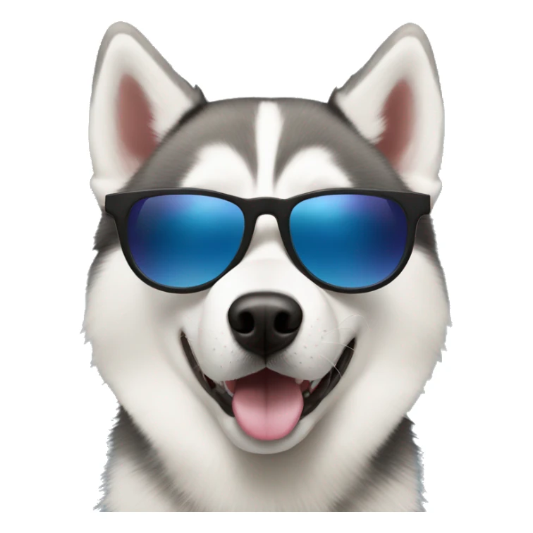 Siberian husky with sunglasses  sticker