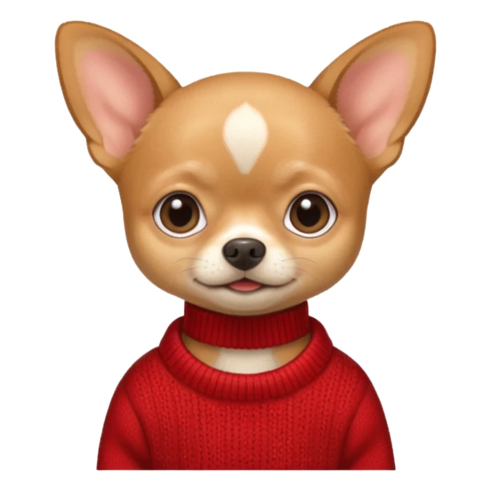 Tan chihuahua wearing a sweater sticker