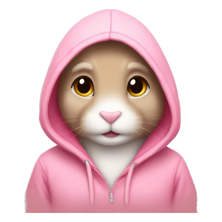 Bunny wearing a heart hoodie sticker