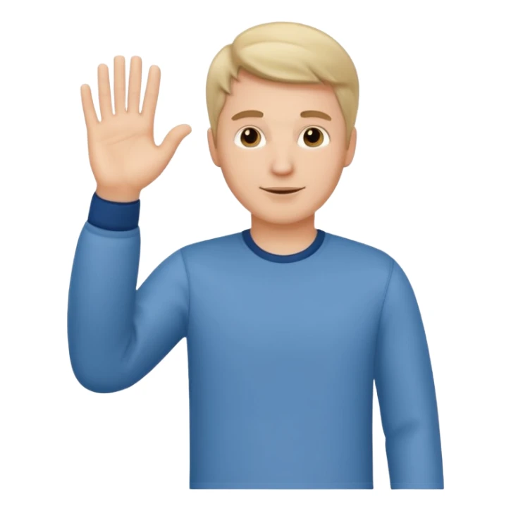 A white man in casual clothes stands and waves his hand in greeting. sticker