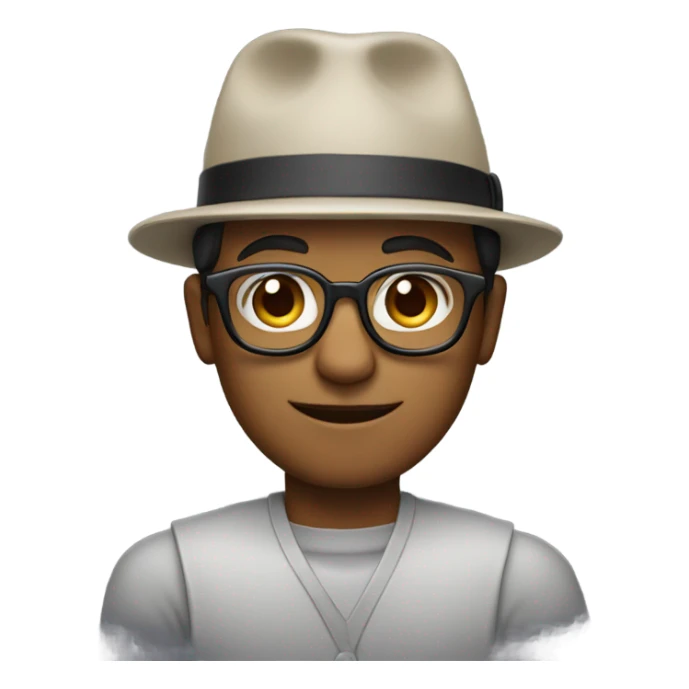 male with glasses and hat chiseled chin sticker