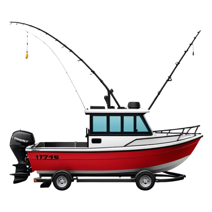 Fishing Boat - Lund 1775 Crossover XS (Model Year: 2022) (Iconic colour: Red with black trim) sticker