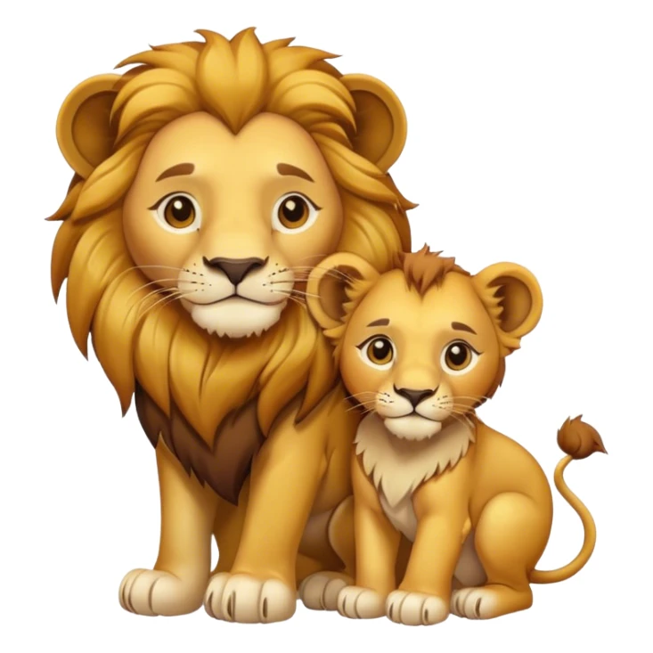 Lion avec un lion qui tiens un lion sticker